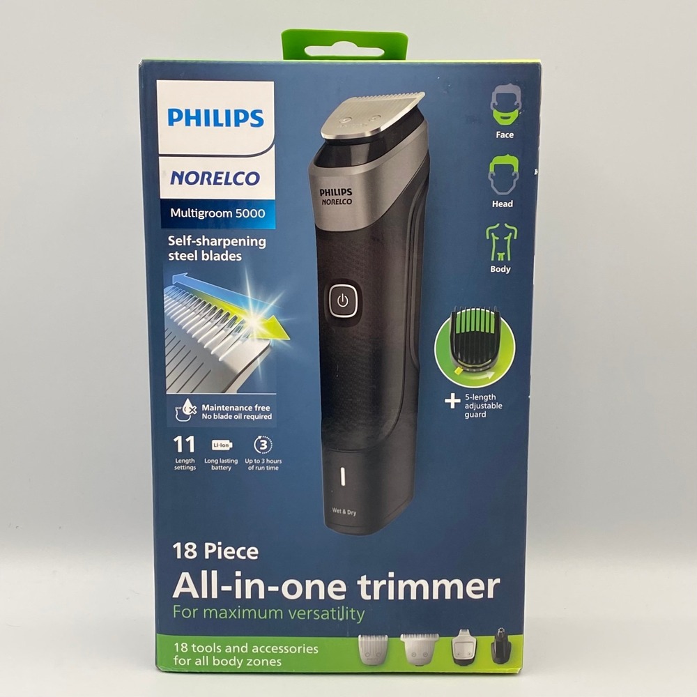 Philips Norelco Multigroom Series 5000 Trimmer 18 Piece Groom Kit MG5910/49‎ NEW